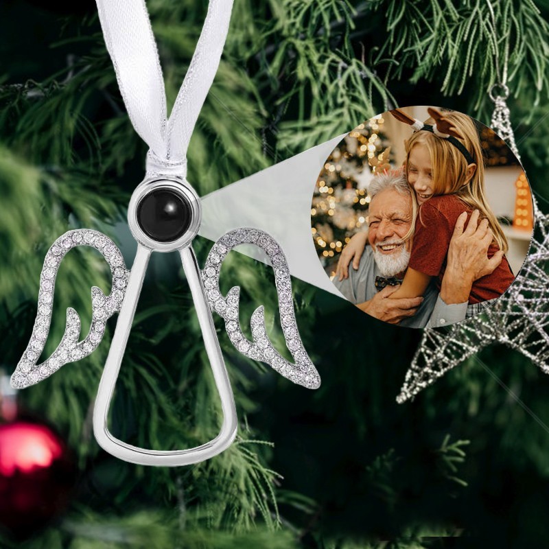 Personalised Angel Photo Projection Ornament Unique Memorial Gifts Family Keepsake Gifts Christmas Gifts