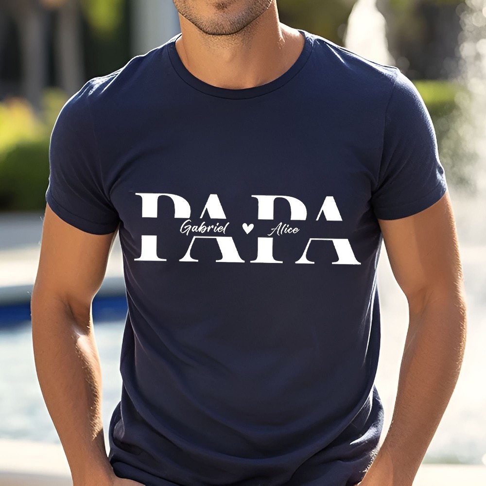 Personalised Papa T-shirt Embroidered Sweatshirt Hoodie Father's Day Gift Ideas Meaningful Gift For Dad