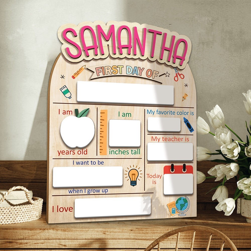 Personalised First Day of School Sign Back to School Photo Prop for Kids