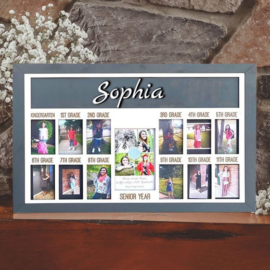Custom Handmade 3D K-12 School Years Photo Wooden Frame Personalised Picture Frame Unique Meaningful Gift For Kids