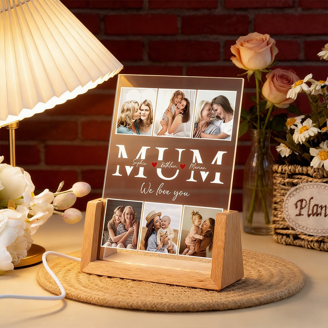 Custom Photo Night Light Personalised Birthday Keepsake Gift For Mum Grandma Unique Mother's Day Present
