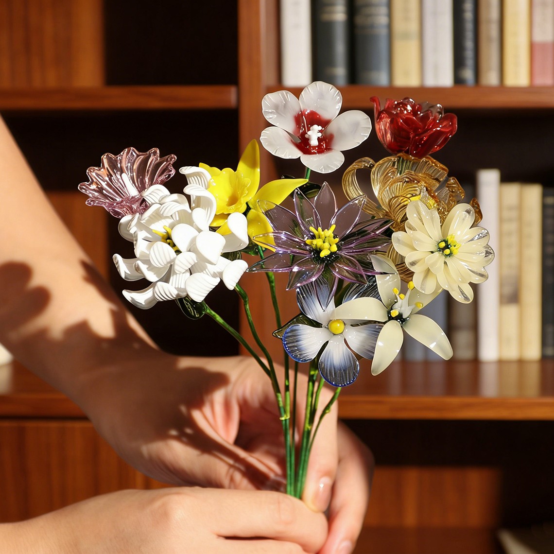 Custom Art Glass Birth Flower Personalised Birthday Gift For Mum Grandma Last Minute Present Mother's Day Gift