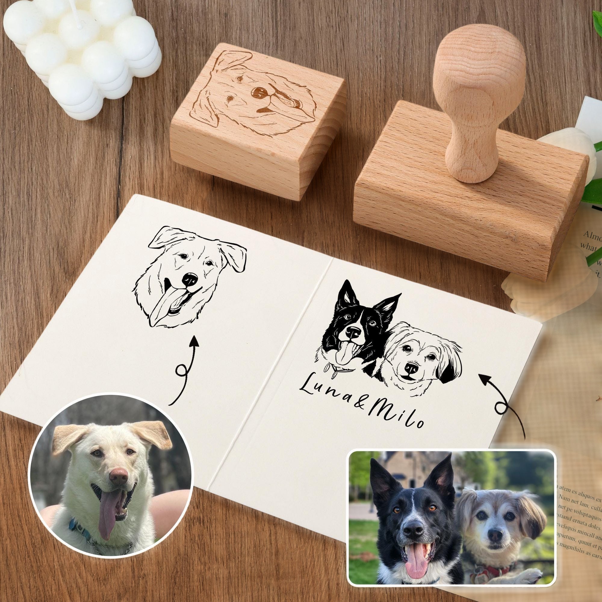 Personalised Pet Portrait Stamp Custom Dog Stamp for Dog Lovers Memorial Gift for Pet Lovers