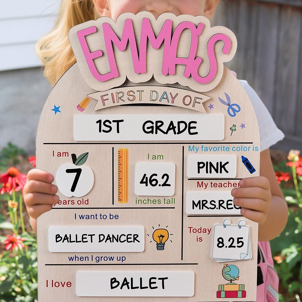 Personalised First Day of School Sign Back to School Photo Prop for Kids Unique Gifts for Boys Girls