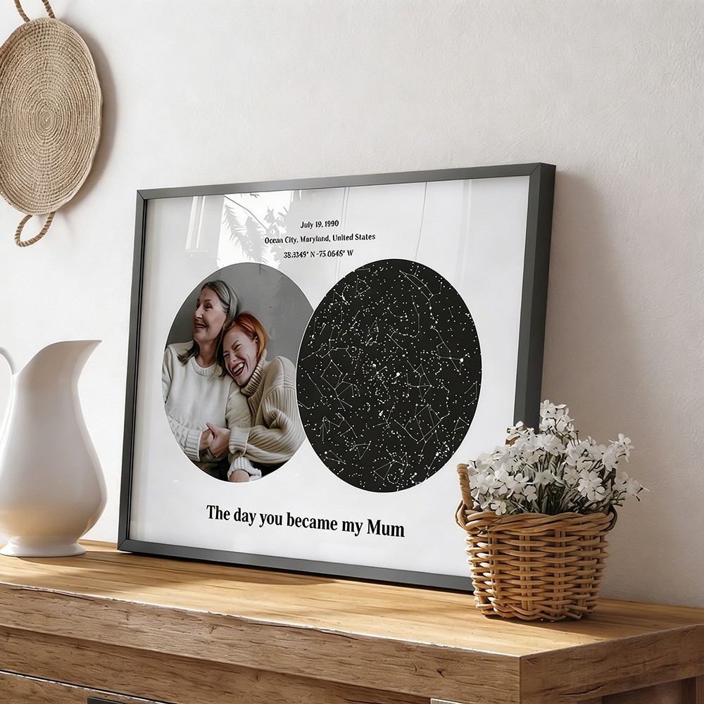 Personalised Star Map Phase Print Frame Sign For Mum Custom Birthday Gift Mother's Day Gift Ideas