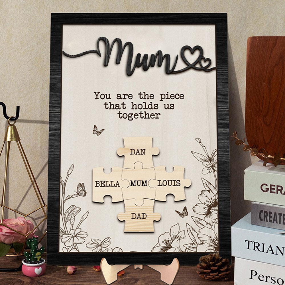 Custom Wooden Mum Puzzle Sign with Kids Names New Mum Gift Keepsake Gift for Mum Grandma Mother's Day Gift Ideas