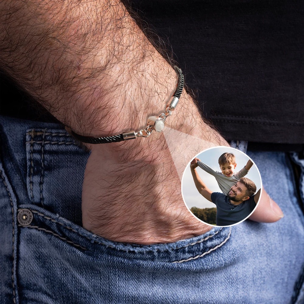 Custom Photo Projection Men Bracelet Father's Day Gift Ideas