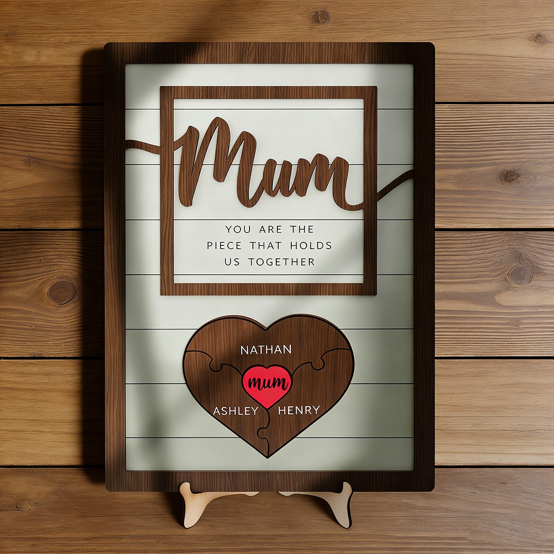 You Are The Piece That Holds Us Together Personalised Mum Sign Custom Wooden Puzzle Pieces With Kids Names Mother's Day Gifts For Mum Grandma