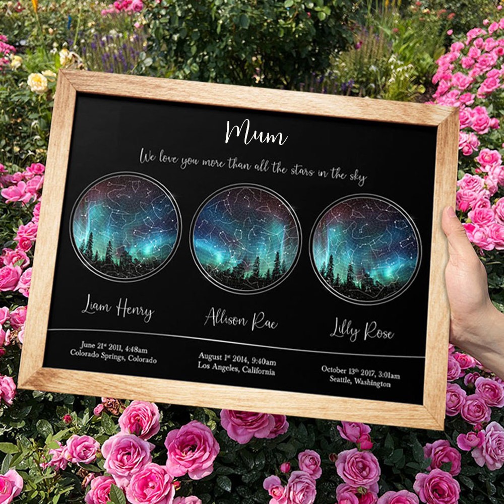 Custom Love You More Than All The Stars In The Sky Star Map Frame Sign Keepsake Gifts for Mum Christmas Gift
