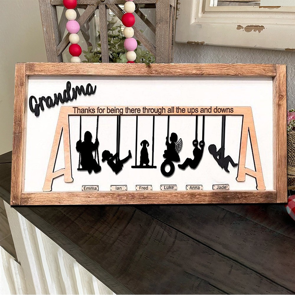 Custom Grandma Swing Set Sign Mother's Day Gift Ideas Family Gift For Mum Grandma
