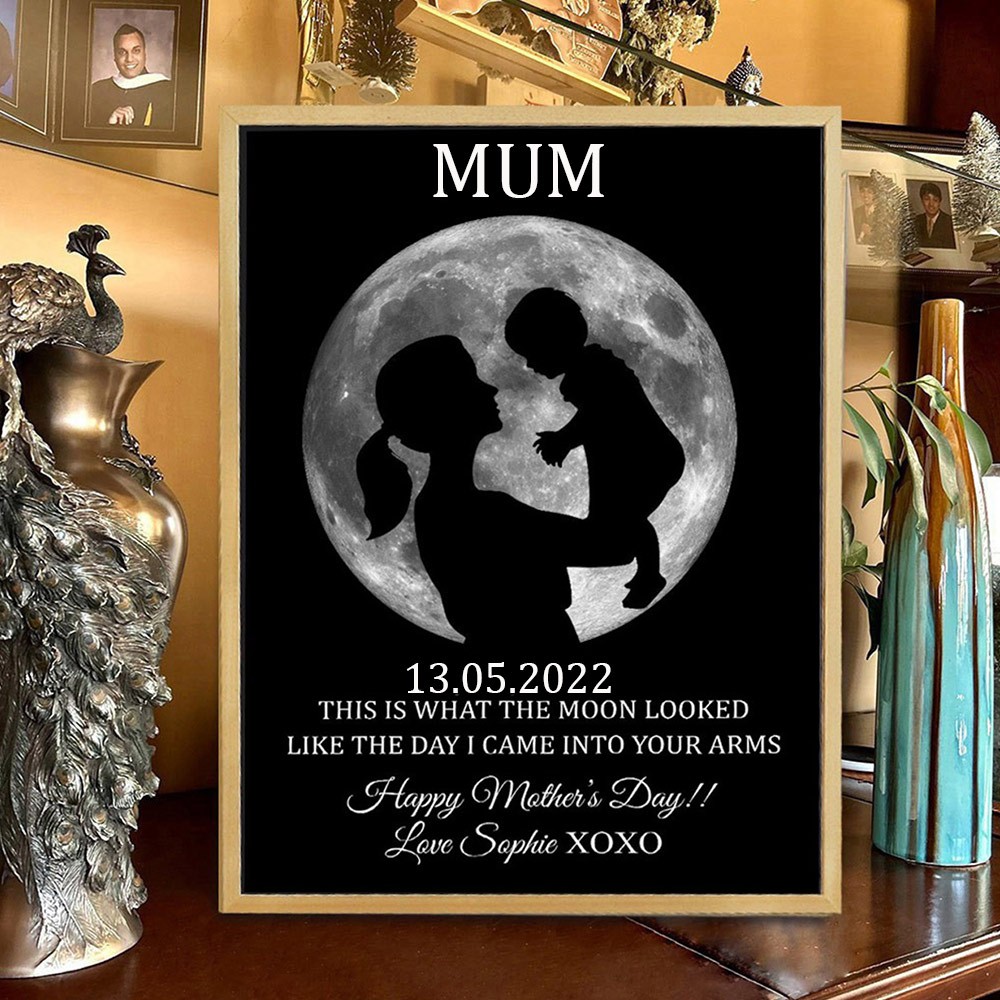 Custom Moon Phase Print Frame Personalised Keepsake Gifts for Mum Birthday Gifts for Mum Mother's Day Gift Ideas