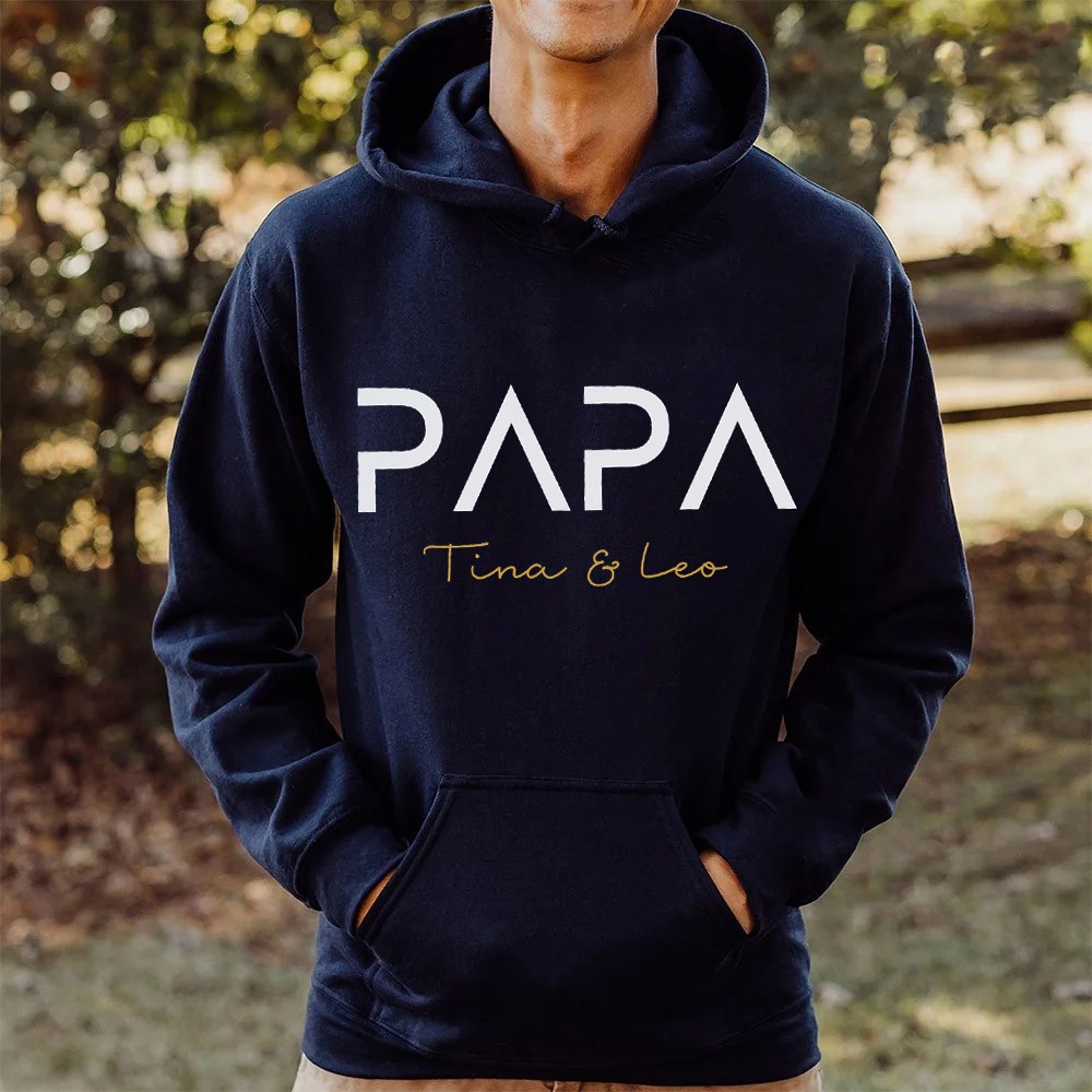Personalised Papa Embroidered Hoodie Sweatshirt T-shirt Perfect Gift For Dad Father's Day Gift Ideas