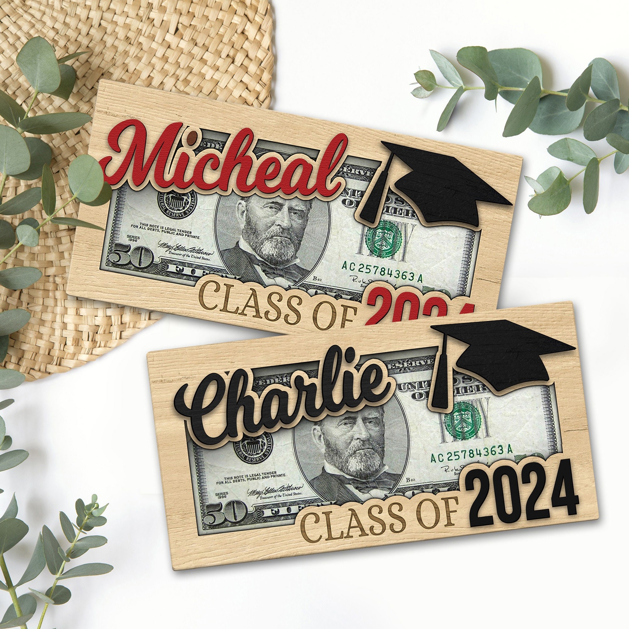 Personalised Graduation Money Holder with Name Graduation Keepsake Gift