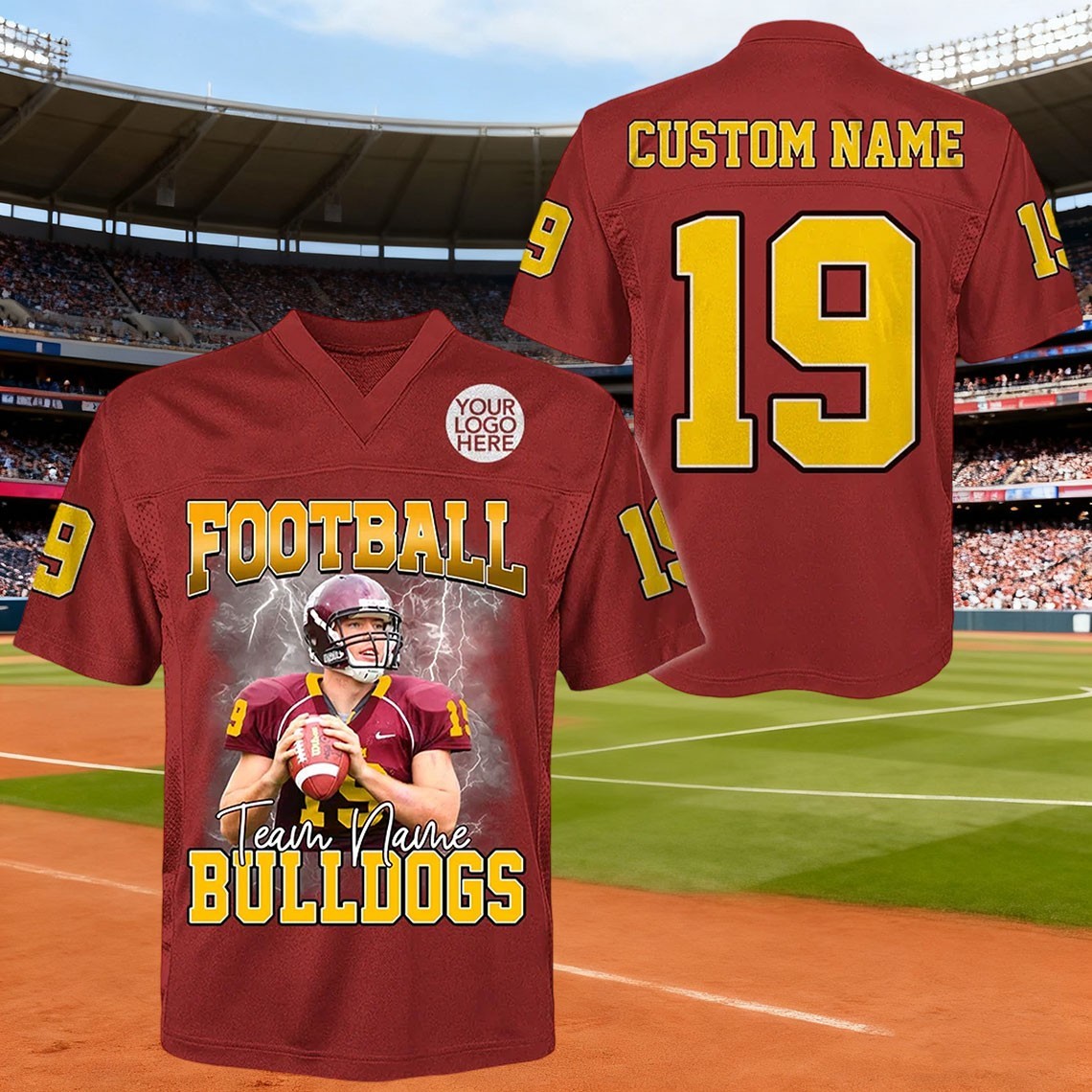 Custom Football Game Day Photo Football Jersey Unique Gift For Football Lovers