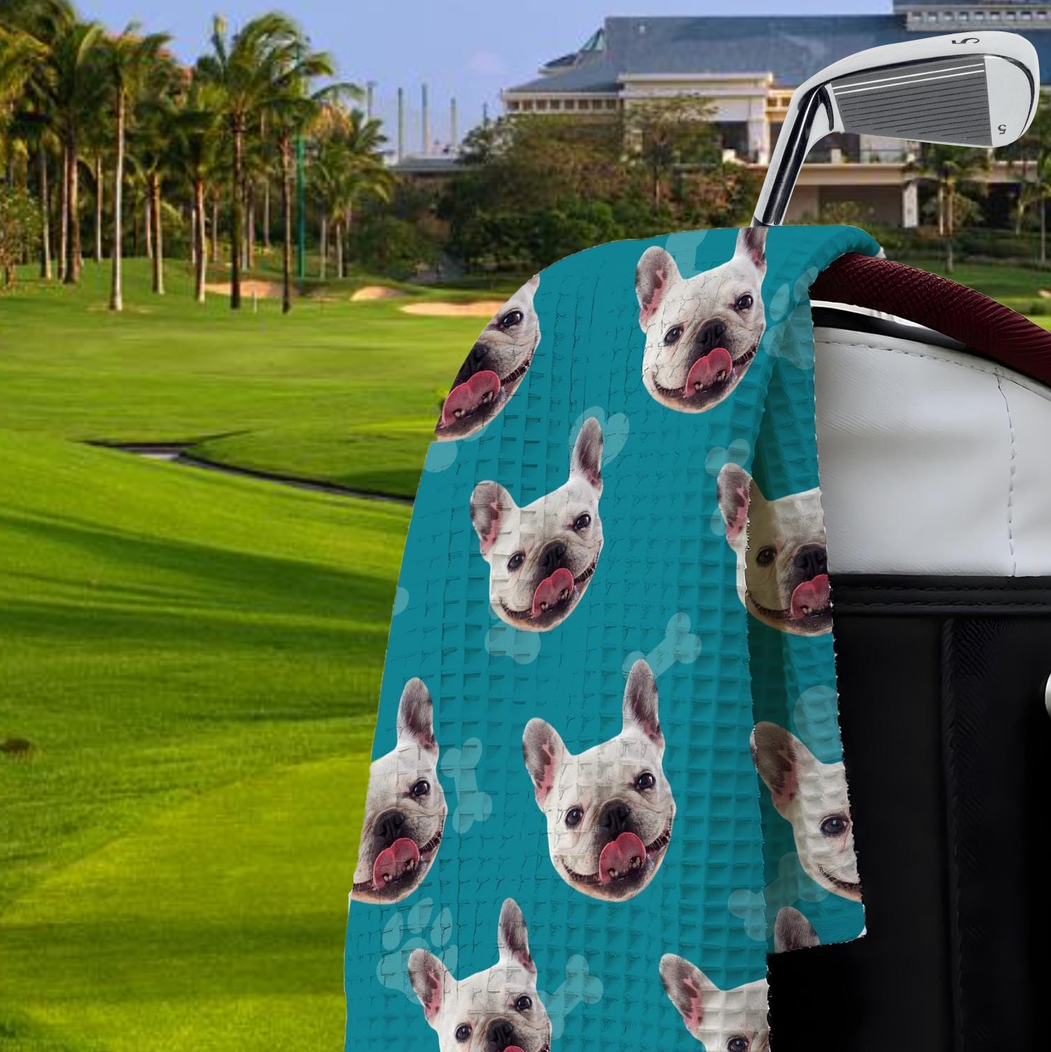 Custom Pet Dog Golf Towel with Pet Photo and Name Gifts for Dog Lover Pet Lover Gifts Golf Lover Gift Ideas