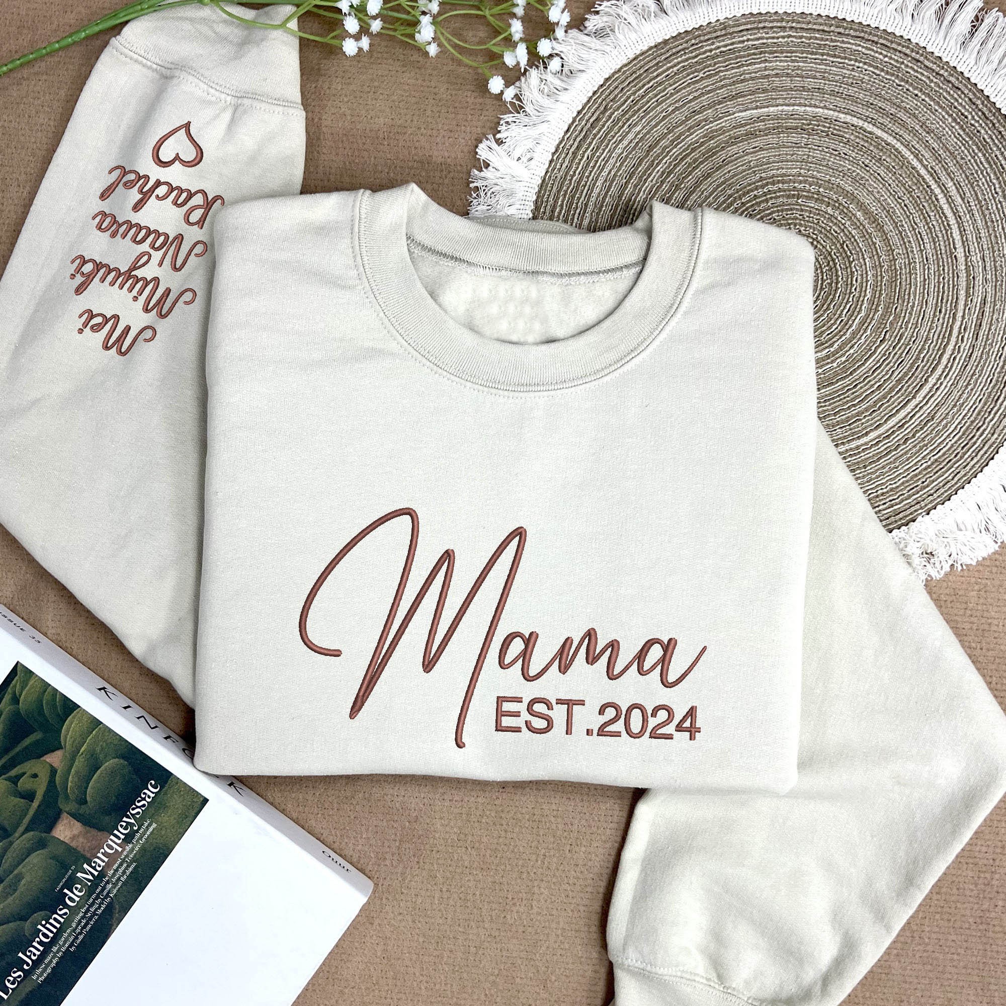 Custom Mama Embroidered Sweatshirt Hoodie With Names Unique Gift For Mum Christmas Gift Ideas