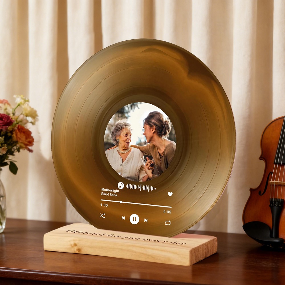 Custom Vinyl Record Personalised Music Art Acrylic Plaque Unique Present for Mum Grandma Mothers Day Gift from Daughter