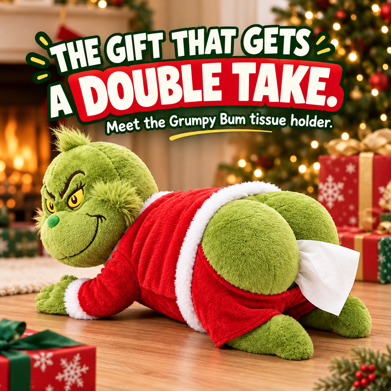 The Grumpy Bum Tissue Holder Funny Christmas Gifts