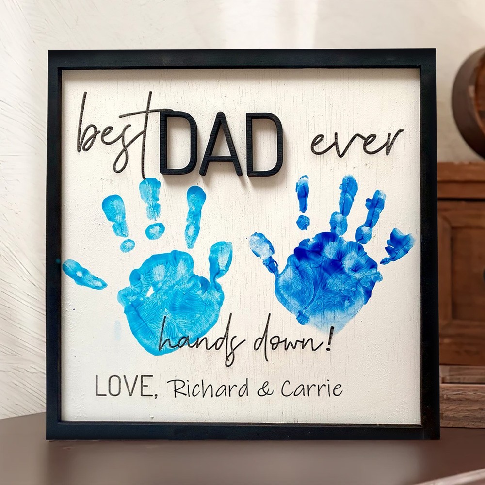 Personalised Best Dad Ever DIY Handprint Sign