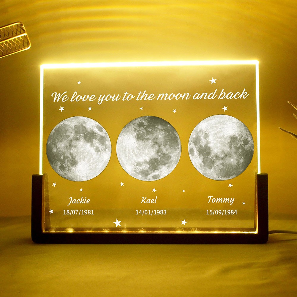 We Love You To The Moon And Back Custom Moon Phase Photo Lamp For Mum Unique Mother's Day Gift Ideas