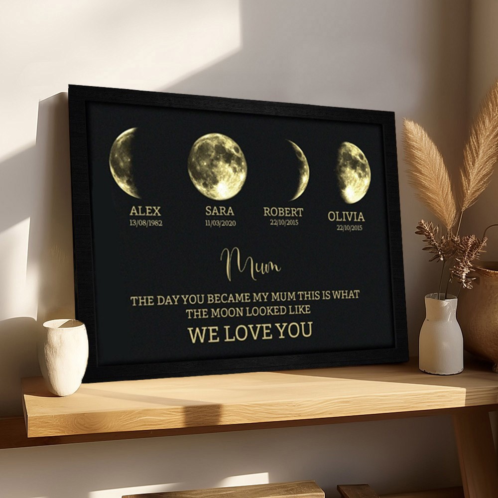 Custom Moon Phase Print Frame Keepsake Gifts Unique Mother's Day Gift