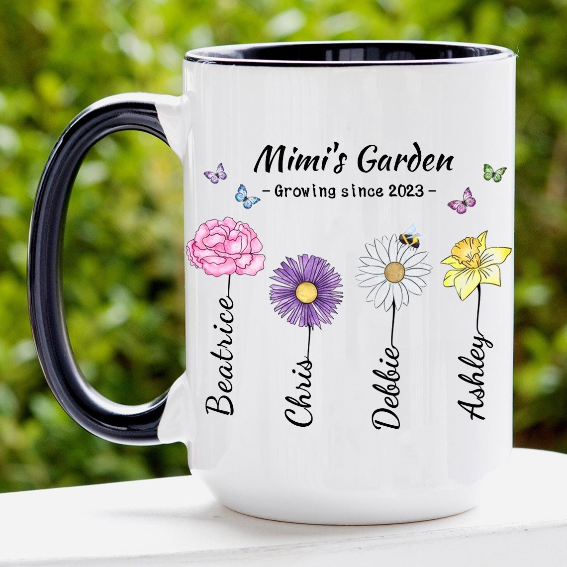 Personalised "Growing Since" Birth Flower Mug For Grandma, Mum