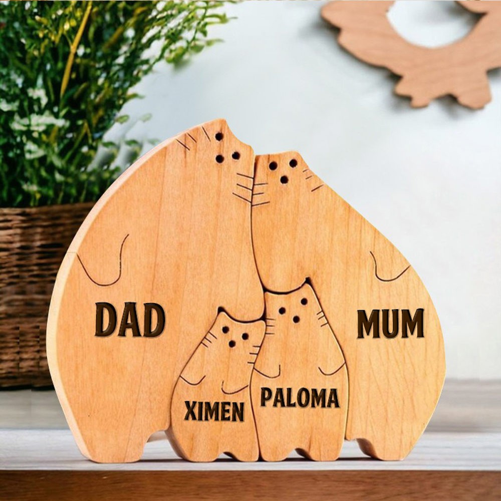 Custom Wooden Family Names Puzzle Sign Love Gift Ideas For Family