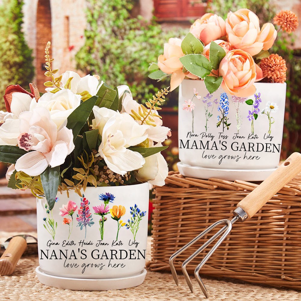 Personalised Mum's Garden Birth Flower Pot Mother's Day Gift