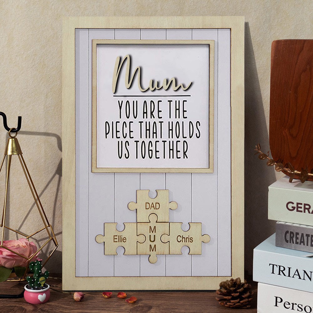 Personalised Wooden Mum Puzzle Name Sign Piece That Holds Us Together Gift Ideas for Mum Mother's Day Gifts