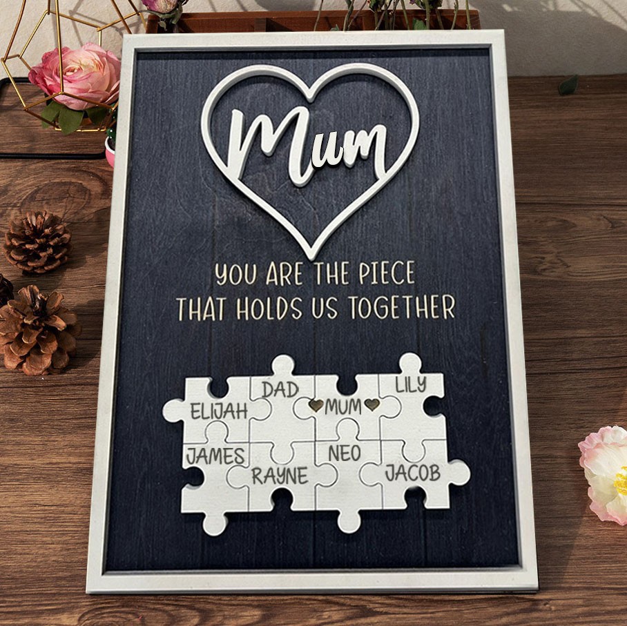 Custom Mum Puzzle Sign with Names Piece That Hold Us Together Mother's Day Gift Ideas