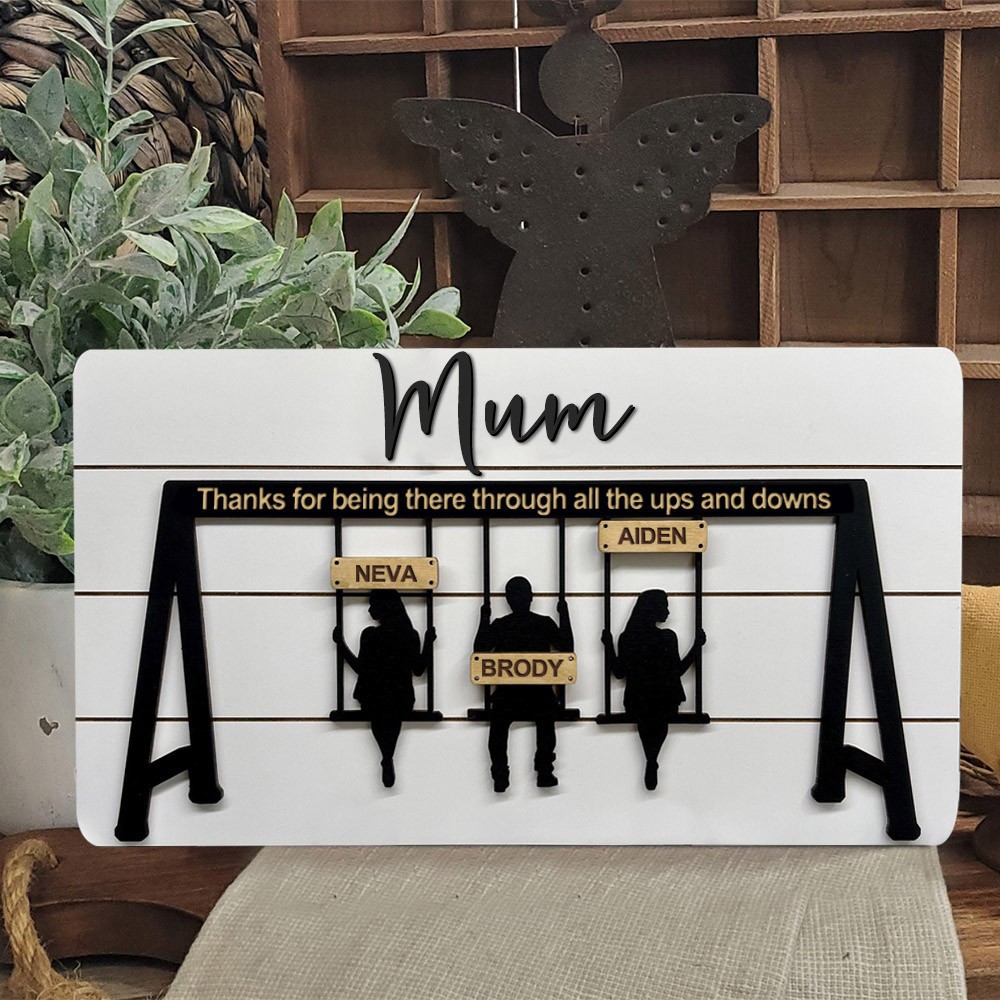 Personalised Swing Set Sign Wooden Mum Sign For Mother's Day Gifts