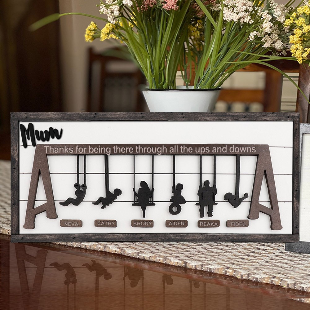 Custom Wooden Swing Set Sign For Mother's Day Gift Family Keepsake Gifts