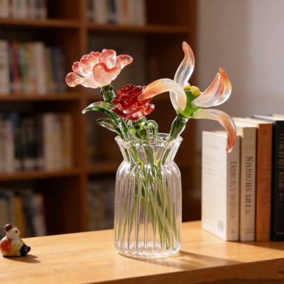 Personalised Mini Glass Flower Custom Birth Month Bouquet Gift For Mum Grandma Last Minute Gifts Mothers Day Gift