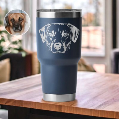 Custom Pet Face Tumbler from Photo Gifts for Dog Owners Pet Lovers Keepsake Gift