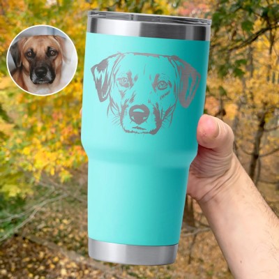 Custom Pet Face Tumbler from Photo Gifts for Dog Owners Pet Lovers Keepsake Gift