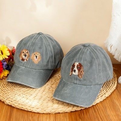 Custom Embroidered Pet Portrait Hat Personalised Dog & Cat Baseball Cap Gift for Dog Owners Pet Lover Gift Christmas Gift