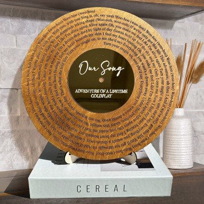 Custom Wooden Wedding Song Lyrics Engraved Plaque for Couples 1st Anniversary Gifts for Husband Wife