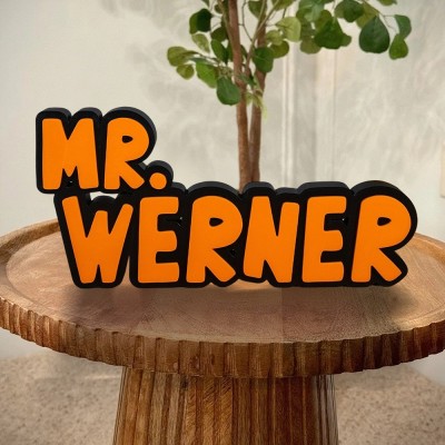 Personalised 3D Teacher Desk Name Plate Sign Office Decor Custom Gift for Teachers