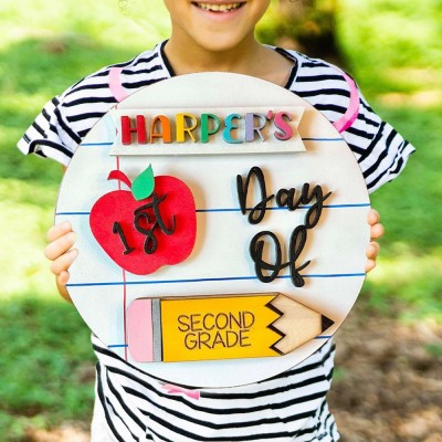 Custom First/100th/Last Day of School Photo Prop Interchangeable Back to School Sign Gifts for Kids