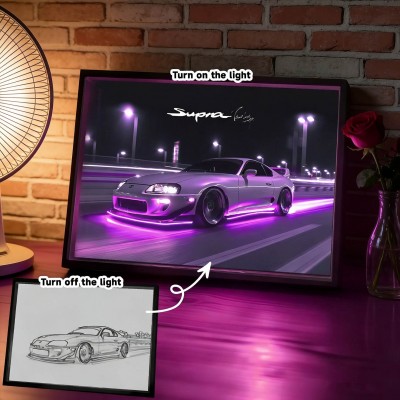 Personalised Car Photo LED Light Painting Frame Gift for Men Unique Anniversary Gifts Valentine's Day Gift for Boyfriend