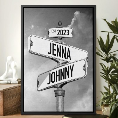 Custom Name Vintage Street Sign Unique Gifts for Couple Anniversary Gifts for Him Valentine's Day Gifts for Boyfriend