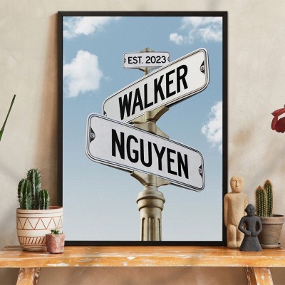 Custom Name Vintage Street Sign Love Gifts for Boyfriend Husband Unique Gift for Anniversary Valentine's Day