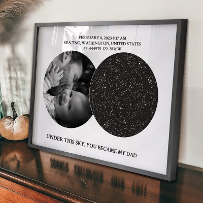 Under This Sky You Became My Dad Custom Star Map Frame for Dad New Dad Gift Father's Day Gifts