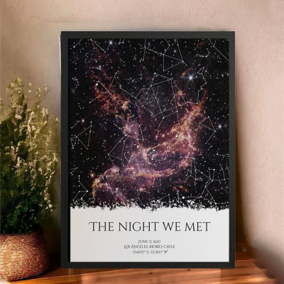 The Night We Met Custom Star Map Print Frame Unique Gift for Couples Wedding Anniversary Gift Ideas