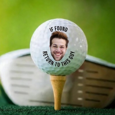 Personalised If Found Return To This Guy Golf Ball with Face on It Golf Gifts for Men Funny Gifts for Golf Lovers