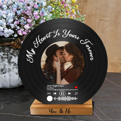 Personalised Spotify Song Vinyl Record with Photo Love Gifts for Girlfriend Wife Valentine's Day Gift for Couples