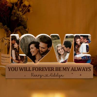 Personalised Couple Photo Collage Night Light Memorial Gift for Couples Wedding Anniversary Gift Ideas Valentine's Day Gifts for Her Him