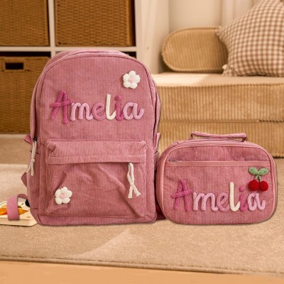 Personalised Kids Backpack and Lunch Bag Set Back to School Gift for Kids Unique Gifts for Girls Boys