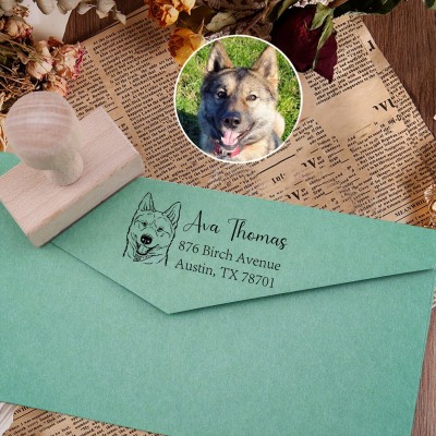 Custom Pet Portrait Address Stamp Personalised Return Address Stamp Gifts for Dog Lovers Memorial Gift for Pet Lovers