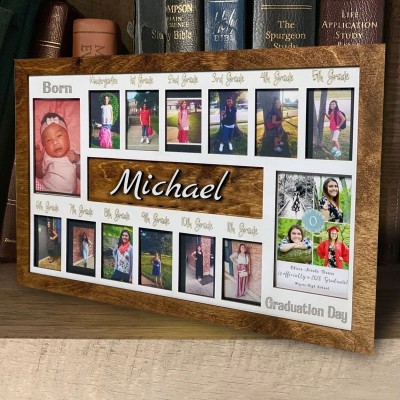 Personalised Wooden 3D K-12 School Years Photo Frame Back to School Sign Meaningful Gift Ideas For Kids